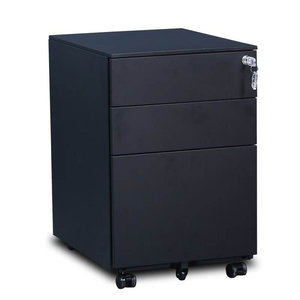 Armoire de classement mobile en métal à trois tiroirs réglables, design moderne, grande capacité et construction durable pour salon - Product Image 4