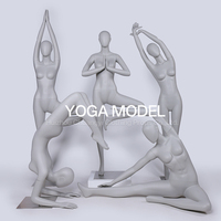 Maniquí de Yoga de Fibra de Vidrio de Alta Calidad con Textura, en Pose Sentada con Brazos Extendidos Laterales para Exhibición de Joyería