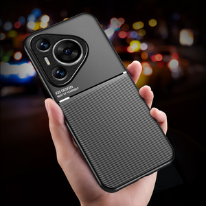 Étui en cuir PU mat magnétique pour <span class=keywords><strong>Huawei</strong></span> Pura 90 Pro Max 80 70 Ultra / 90 80 P60 P50 P40 <span class=keywords><strong>P30</strong></span> P20 Pro Art avec plaque métallique - Product Image 3