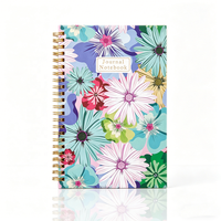 Carnet de notes à spirale personnalisé avec logo imprimé, motif floral, couverture en papier A5 A6 B5, agenda, cadeau promotionnel, vente en gros, 80 feuilles