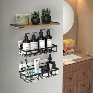 Porte-savon moderne en acier inoxydable auto-adhésif avec installation facile, monté en coin, accessoire de salle de bain ou de cuisine - Product Image 6