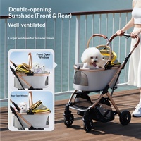 Multifunktionaler Abnehmbarer Haustier-Kinderwagen mit Stoßdämpfung, Universalrädern, Faltbarer Aluminium-Haustiertransportkorb mit Aufbewahrungsnetz
