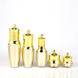 Auf Lager 30ml Goldene Kunststoff Acryl Lotion Flaschen Pumpe Gesicht Creme Flasche für Kosmetische Verpackung