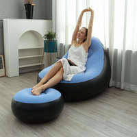 Nouveau canapé-lit gonflable tendance, fauteuil inclinable pliable avec repose-pieds en PVC, canapé confortable