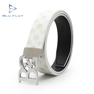 Blu Flut Custom Echt ledergürtel mit Edelstahls chnalle für Herren Ledergürtel