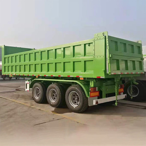 Remorque benne hydraulique arrière de 60-80 tonnes, 3 essieux, semi-remorque en acier de 35-40 mètres cubes avec pneus 12R22.5 à vendre - Product Image 1
