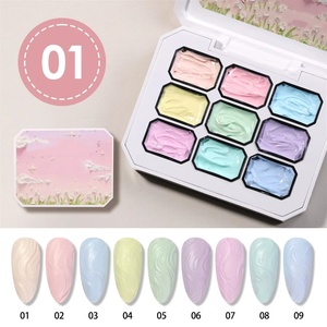 1pc Solid Color Nail Polish Glue 9-grid Color Painting Glue High Saturation Thick Gradient Patting Glue Nail Art Creation 3D DIY - Product Image 4