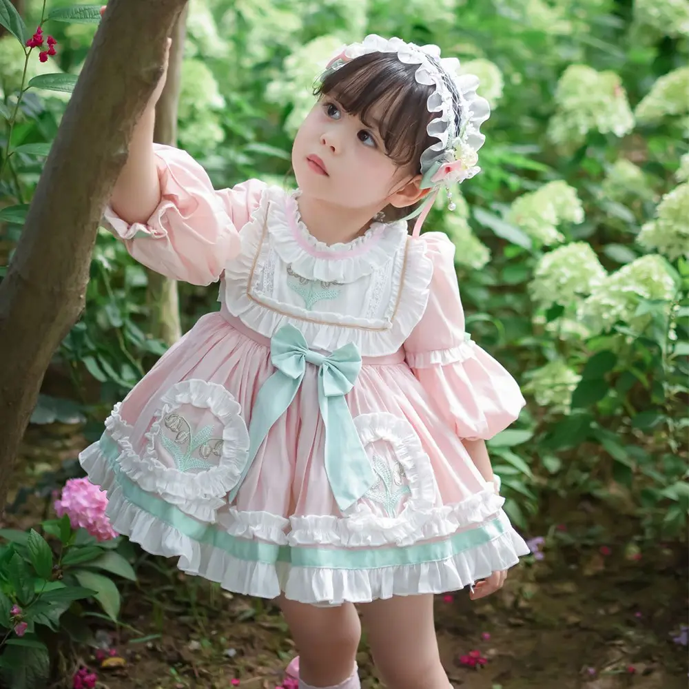 winter fall toddler baby spanish dress girls vintage princess dresses kids frock party wedding Ball Gown wholesale