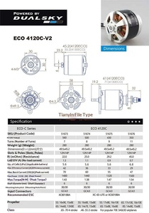 Moteur Shuangtian Motor Wing Cool ECO4120C Outrunner pour modèle d'avion à voilure fixe, comparable au 5050EA - Product Image 4