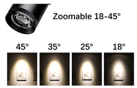 Projecteur LED COB zoomable 20W 22W 48V pour rail