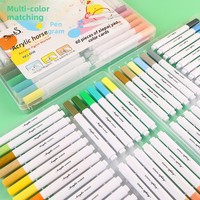 Stylos marqueurs acryliques personnalisables de marque, 12/18/24/36/48/60 couleurs, prise en main triangulaire, séchage rapide et mélangeables, pour le dessin artistique des enfants