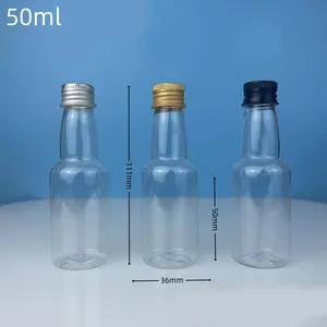 1oz 1.7oz Mini Wedding Glass Bottle Liquor Flask Empty Alcohol Shot Airtight Spirit Bottle With Caps For Party