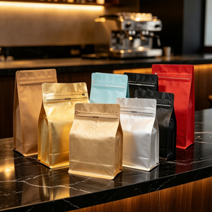Muestra Gratuita, MOQ 100, Bolsas de Café con Fondo Plano de Aluminio y PE de Grado Alimenticio, Marca <span class=keywords><strong>BTP</strong></span>, 9x15+3, Impresión Personalizada en Guangdong - Product Image 4