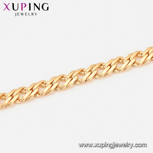 76573 <span class=keywords><strong>Xuping</strong></span> Pulseras para Hombre, Material de Joyería para Bisutería, Pulseras de <span class=keywords><strong>Oro</strong></span>, Cadena Plana de Color Dorado para Hombre - Product Image 4