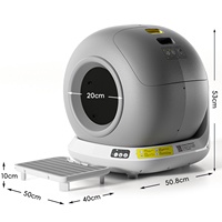 Litière Intelligente pour Chat avec Application, Toilette Entièrement Automatique pour Animaux, Grande Taille, Anti-Éclaboussures, Fermée, Fond Antiadhésif pour Chats