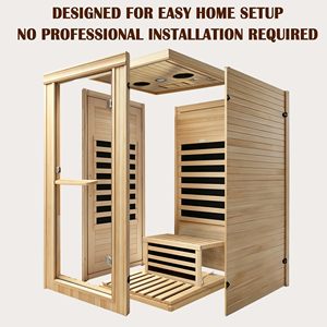 Ambohr US Stocks 1 Person Indoor Infrared Saunas Canadian Hemlock Wood Low EMF Dry Sauna 48hours Ship Out Home Gym Fitness Use - Product Image 2