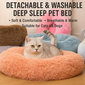 JZ OEM kabarık yuvarlak Pet yatak PP pamuk yükseltilmiş jant çevre dostu kaymaz tabanı ile dolu kediler ve köpekler için çeşitli boyutları renkler - Product Image 4