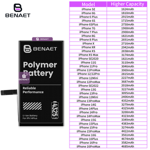 Oem 100% Batteries Lithium Batterie de téléphone portable pour <span class=keywords><strong>Iphone</strong></span> X Xs Max 6 <span class=keywords><strong>6S</strong></span> 7G 7P 7S Plus 8 10 11 Pro 12 13 14 Plus 15 pro Batterie - Product Image 6