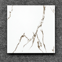 Carreaux de sol en céramique haute brillance 60x60 gris poli effet marbre blanc pour intérieur moderne, villa, salon