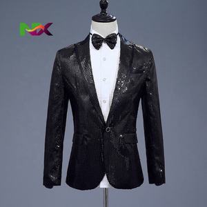 Erkek Takım Elbise Ceket Düğün Sahne Şarkıcı Kostümü (Papyon Dahil) Payet Tek Düğmeli Elbise Blazer 2022 Yeni Gece Kulübü Balo - Product Image 2