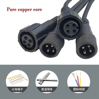 Mini connecteur mâle/femelle étanche IP67 en ABS/PVC à 2-4 broches, borne en cuivre, câble de 0,3-0,5 mm, fil de contrôle pour aquarium, LED extérieure