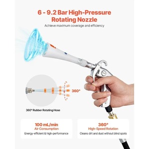 <span class=keywords><strong>Pistola</strong></span> de <span class=keywords><strong>Aire</strong></span> de Alta Presión con Boquilla Giratoria de 360 Grados y Cuerpo de Aleación de Aluminio para Limpieza Interior de Automóviles - Product Image 2