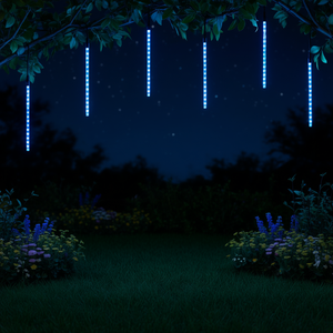8PCs Meteor Lights 2 Ft Blue 288 LEDs Luces de jardín para interiores y exteriores - Product Image 2