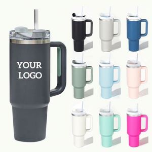 40oz Double Wall Stainless Steel Tumbler with Handle for 6-12 Hours Thermal Insulation Reusable <b>Coffee</b> & Water Travel Mug - Product Image 2