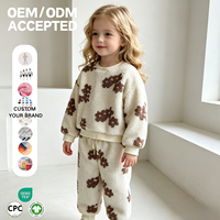 Ensemble en sherpa à manches longues pour enfants, nouveau modèle printemps-automne, motif floral tie-dye, deux pièces, tenue pour filles