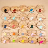 Ensemble de vaisselle pour bébé en bambou personnalisé en gros, en forme d'animal, avec ventouse, bol, assiette pour enfants, fournitures de repas pour tout-petits