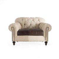 Chinesischer Lieferant Chesterfield Polster-Sofa aus Kunstleder für Wohnzimmer, 3-Sitzer Ledersofa