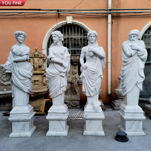 Statue in marmo bianco a grandezza naturale degli Dei delle Quattro Stagioni Greche per Giardino Esterno in Vendita - Product Image 4