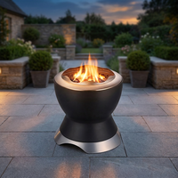 Table de feu d'extérieur portable en acier inoxydable résistant à la rouille, 2-en-1, barbecue mini sans fumée, finition noire mate, revêtement poudré, pour le camping