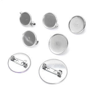 Base de <span class=keywords><strong>broche</strong></span> en acier inoxydable,style cabochon,plateau vide pour <span class=keywords><strong>camée</strong></span> avec fermoir à épingle,pour la fabrication de <span class=keywords><strong>bijoux</strong></span> - Product Image 4