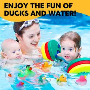 Pacote com 200 Patinhos de Borracha, Brinquedos de Banho Variados, Patinhos Flutuantes para Bebês de 0 a 24 Meses, Lembrancinhas para Festas de Chá de Bebê - Product Image 6