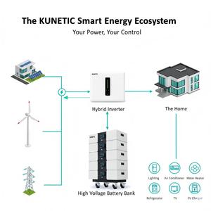 OEM Powerwall 10kWh 20kWh batteria solare 51.2V 200Ah 400Ah LiFePO4 tutto in uno ESS con 5kW 6kW Inverter ibrido - Product Image 6