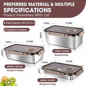Contenants de stockage alimentaire pliables en acier inoxydable de style coréen de haute qualité avec boîte à joint hermétique pour la conservation en cuisine - Product Image 2