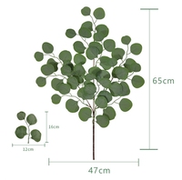 Bundles d'eucalyptus en soie Yopin-2667 mariage feuilles d'eucalyptus artificielles en argent dollar