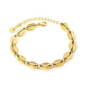 Nueva Pulsera de Cadena de Acero Inoxidable Chapada en Oro PVD de 18k, Joyería de Moda para Mujer, Pulsera de Playa con Forma de Concha Hueca - Product Image 2