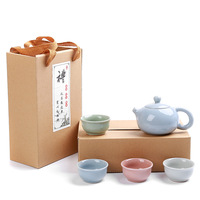 Ensemble théière et tasses de thé Kung Fu chinois traditionnel en céramique, portable pour le voyage, idéal pour les cadeaux d'affaires et les festivals