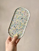 BOTON STONE Pierre Artificielle Multicolore Bijoux Ovale Service Assiette Plateau Terrazzo