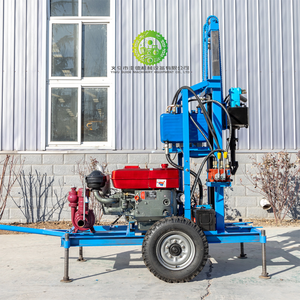 Offre Spéciale : Foreuse hydraulique rotative pour puits profonds, petite machine de forage montée sur roues pour puits d'eau, avec boîte de vitesses et engrenages. - Product Image 1