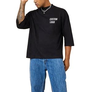 T-shirt unisexe de luxe à épaules tombantes, coupe ample et oversize, 100% coton, manches courtes, uni, grammage lourd, vente en gros - Product Image 3