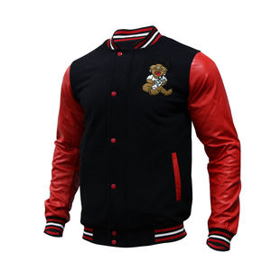 Jaket Bisbol Pria, Jaket Baseball Pria Desain Tracksuit Mode Bordir Logo Kustom - Product Image 2