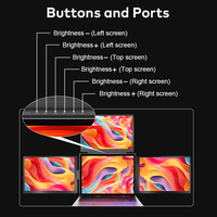 Moniteur d'extension triple écran 14 pouces OEM/ODM à moule privé, entièrement compatible avec Mac/Windows, prix usine pour les professionnels