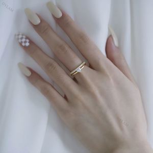 Dylam Dark Silver <b>Wedding</b> Band S925 <b>Ring</b> With Diamonds <b>Rings</b> for Women Vintage Gold Engagement Sterling and <b>Cubic</b> <b>Zirconia</b> - Product Image 2