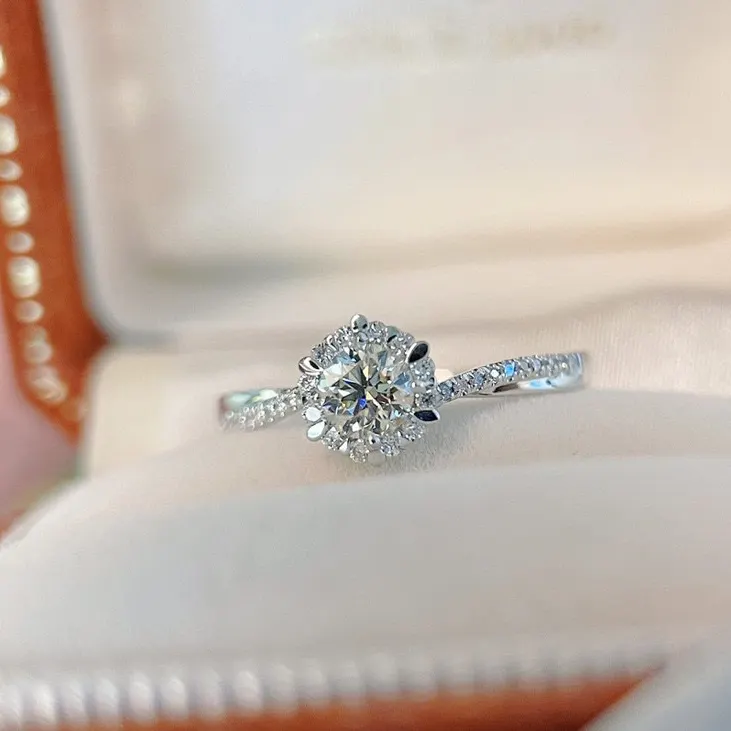 Puur Goud Natuurlijke Diamant Klassieke Bruiloft Verlovingsring Dames Ring Voorstel Diamanten Ring 18K 14K 9K Aangepast