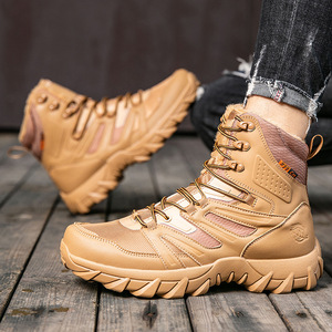 <span class=keywords><strong>Botas</strong></span> de senderismo para <span class=keywords><strong>hombre</strong></span>, estilo militar, de cuero, de caña alta, para deportes al aire libre, trekking, combate y trabajo. - Product Image 1