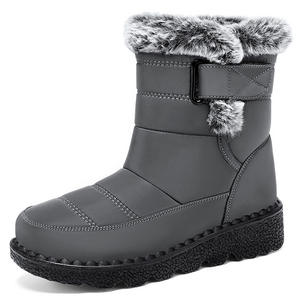 Botas de invierno de algodón para mujer, talla grande, botines con forro polar, suela gruesa, botas de nieve cómodas para parejas - Product Image 1