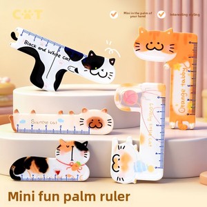Creative Cat Palm-Sized Plastic <strong>5cm</strong> High Quality Student Stationery Mini Children's Multifunctional Ruler Stationery Set - Product Image 2
